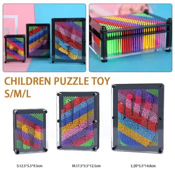 1PC 3D-Klon Pin Art Plastic Toy Sjove Spil Pinart 3D-Klon Form Pin Art Shoumo Farverige Nål Barn Få Ansigt Palm Model