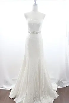 JLZXSY Håndlavet Bryllup Brude Ramme Krystal Rhinestone Dress Ramme Prom Bælterem Wedding Satin Bælte