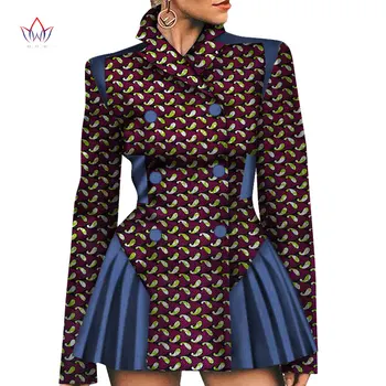 Afrikanske Kvinder Frakke 2020 Nye Mode Bomuld Traditionelle Print Jakker Til Dame Frakke Outwears Kort Bluse Kvindelige WY4398