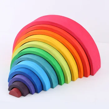 Baby Legetøj Store Rainbow Stacker Træ-Legetøj For Børn, Kreative Rainbow Byggesten Montessori Pædagogisk Legetøj Børn