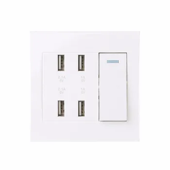 220V 10A kontakt på Væggen Stik 4-Port USB-Oplader til Stikkontakt Adapter Panel Intelligent Oplader Stik