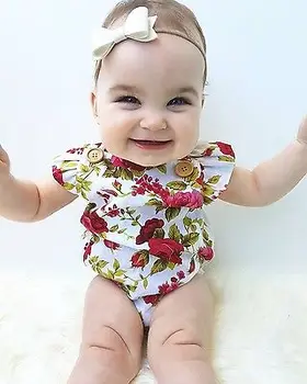 0-18M Nyfødte Spædbarn Baby Pige med Efteråret Tøj Indstil Print Leopard Jumpsuit Heldragt+Hovedbeklædning Blomstret Tøj Tøj