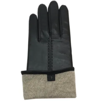 Handsker damer vinter fashion læder ny stil fåreskind sort læder handsker varmen kvinder er ridning udendørs sport banket uld