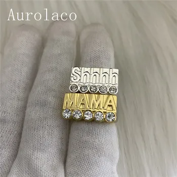 AurolaCo Brugerdefineret Navn, Ringe, Guld Personlighed Hip Hop Ring Kvinder Mode Punk Brev Ring Gaver