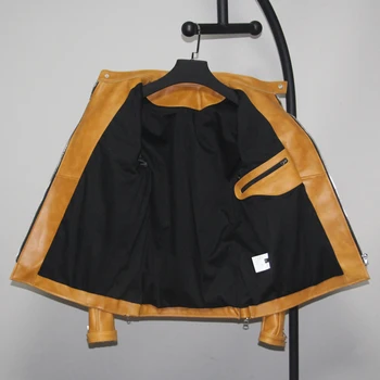 YR!Gratis forsendelse.Kvalitet batik koskind jakke.vintage tunge ægte læder jakke,slank motor biker læder slid.tyk.salg