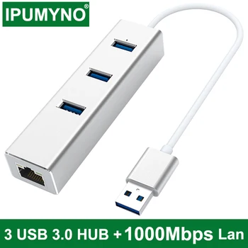 USB-C 3.0 Hub RJ45 Ethernet-Adapter 1000 mbps Netværk For Macbook Pro Aircondition, Computer, Pc, Laptop, TV-Box Tilbehør Type C Splitter