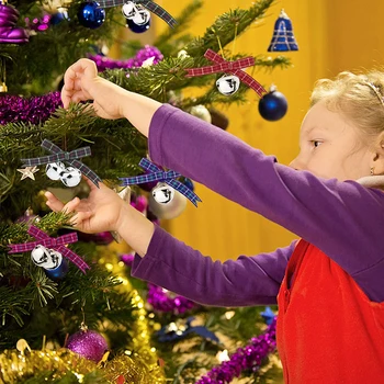 120pcs 25mm Guld Sølv Klokke Christmas Jingle Bells Strygejern Vedhæng Hængende juletræspynt Stor Løse Perler Bell Håndværk