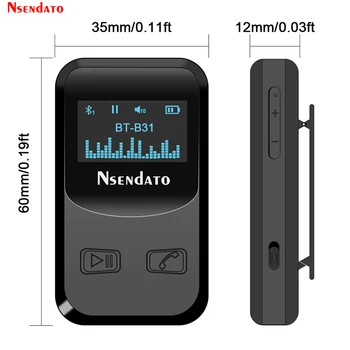 Nsendato Bluetooth-5.0 Wireless Audio Receiver Adapter Med OLED-Display Musik Streaming Adapter 3D Surround For Aux Stereoanlæg