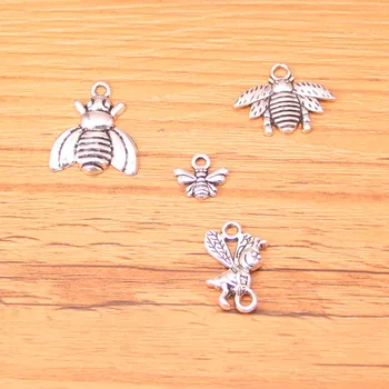 Blandet Antik Sølv Charms bee fejl insekt hexapod fejl Antikke Gøre vedhæng passer DIY armbånd halskæde