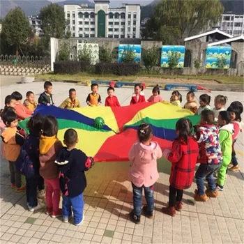 Børn, Barn, Sport Toy Børnehave Udviklingsmæssige Udendørs Rainbow Paraply Faldskærm Toy Hoppe-sack-Spil Toy Dia 2M
