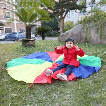 Børn, Barn, Sport Toy Børnehave Udviklingsmæssige Udendørs Rainbow Paraply Faldskærm Toy Hoppe-sack-Spil Toy Dia 2M