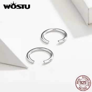 WOSTU Klassiske Cirkel Øreringe 925 Sterling Sølv, Små Øreringe Til Kvinder Bryllup Mode Minimalistisk Smykker CQE647
