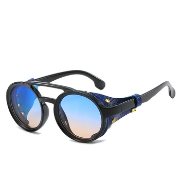Nye BRAND DESIGN Steampunk Mode Solbriller Kvinder Mænd Rundt Punk Sol Briller Vintage UV400 Solbrille Nuancer gafas de sol