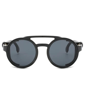 Nye BRAND DESIGN Steampunk Mode Solbriller Kvinder Mænd Rundt Punk Sol Briller Vintage UV400 Solbrille Nuancer gafas de sol
