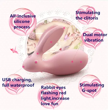 Dobbelt Vibrator Trådløs Fjernbetjening Rabbit Vibrator G Spot Klitoris Stimulator Strapon Vibrador Sexlegetøj Til Kvinde, Vibratore