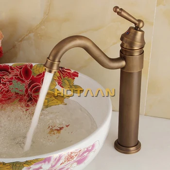 Gratis forsendelse i Antik bronze finish Output badeværelse vask hane tryk torneira håndvask armatur, håndvask tryk på YT-5050