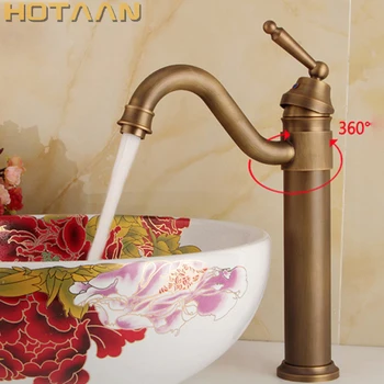 Gratis forsendelse i Antik bronze finish Output badeværelse vask hane tryk torneira håndvask armatur, håndvask tryk på YT-5050