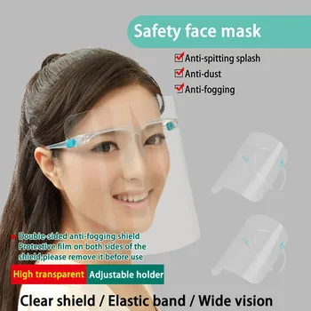 10STK Fuld ansigtsskærm For Voksne Køkken Anti-dug Anti-Olie Beskytte Øjnene Facial Klart Ansigtet Cover Gennemsigtig Maske Mascarillas