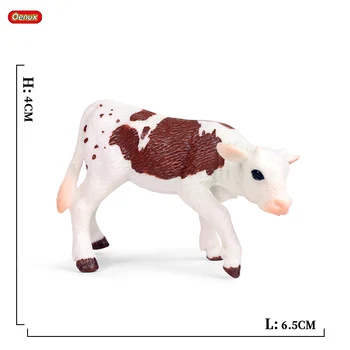 Oenux 4stk husdyr Ko Simulering Fjerkræ Baby Simmental Kvæg Model Action Figurer, PVC Uddannelse af Høj Kvalitet Kids Legetøj