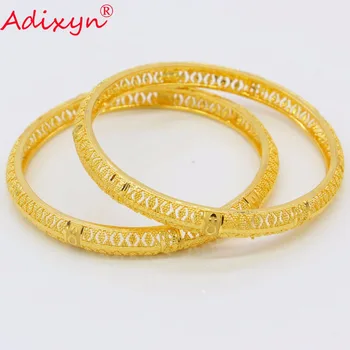 Adixyn To PC ' NYE Dubai armbånd & armbånd Kvinder 24k Guld Farve Armbånd Etiopiske/Afrikanske/Sudan/Israel/Indien Smykker N07011