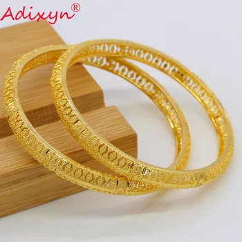 Adixyn To PC ' NYE Dubai armbånd & armbånd Kvinder 24k Guld Farve Armbånd Etiopiske/Afrikanske/Sudan/Israel/Indien Smykker N07011