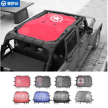 MOPAI 4 Dørs Bil Tag Mesh Bikini Top Parasol Dække UV solsejl Mesh for Jeep Wrangler JK 2007-2017 Bil Styling Tilbehør