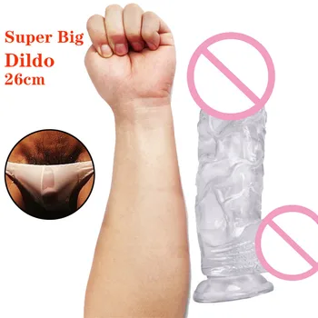 Giant Kød Dildo Tyk Enorm Dildo Ekstrem Stor Realistisk Crystal Dildo Sugekop Penis Sex Produkt Til Kvinder, Mænd, Homoseksuelle