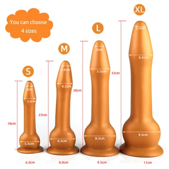 XL-Super Lange Silikone Anal Plug Enorm Dildo Stor Butt Plug Med sugekop Prostata Massage Erotisk Anal Sex Legetøj Til Kvinde Mænd