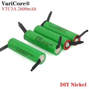 VariCore VTC5A 2600mAh 18650 Lithium Batteri 30A Udledning 18650VTC5 batterier + DIY Nikkel Ark
