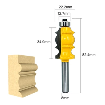 8mm-10stk Skaft Arkitektoniske Forme Router Bits Sæt Med Træ Tilfælde Stål CNC-Line Håndliste Face Mill Træbearbejdning Fræsere