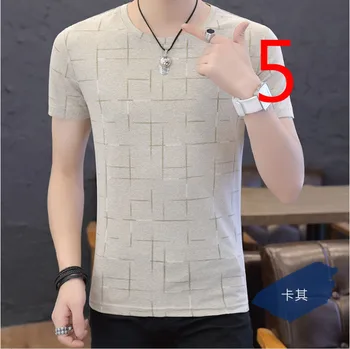 Ice silke kort-langærmet t-shirt mænd er tidevandet helt tynd sektion halv-ærmet skjorte tendens koreanske version af selv-dyrkning pr