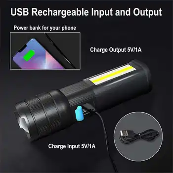 Zoomable Ultra Lyse Mini-Lygter Bærbare 1200 Lumen Lomme LED Lommelygte Kraftfuld Vandtæt 7 Tilstande Camping Lanterne