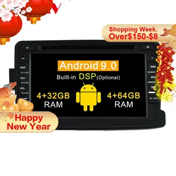 DSP 2+16 Android 9.0 bilstereo, DVD-Afspiller GPS til Dacia Sandero Duster Renault opfange ar Lada Xray 2 Logan Video Mms-Radio