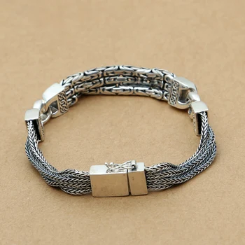 925 Sterling Sølv Armbånd Bredde 11mm Klassiske Thai-sølv Kæde S925 Sølv Armbånd til Mænd Top kvalitet Smykker Gave