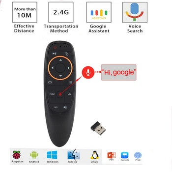 G10 Stemme Air Mouse with Trådløse 2,4 GHz-6-Akse Gyroskop Mikrofon IR-Fjernbetjening Til Smart tv Android-Kasse PC