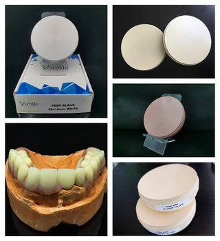 Composite Dental KIG Disc Implantat System For CADCAM System Framworks , ACETAL Fleksibel PMMA Delvis Protese Materiale
