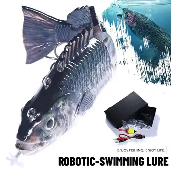 Robot-Svømning Lokker Fiskeri Auto El Lokke Agn Woblere for 4-Segment Swimbait USB-Genopladelige Blinkende LED-lys