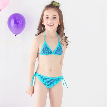 Pige Sequined Delt Bikini 2020 Nye Piger, To Stykker Badetøj Pige Badedragt Børn, Bikini Sæt, Børn, Badetøj, Kostumer