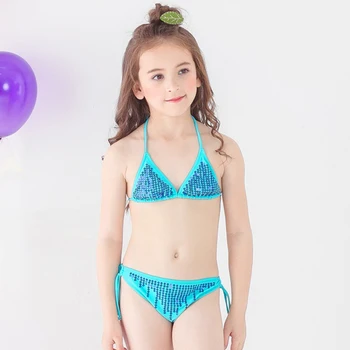 Pige Sequined Delt Bikini 2020 Nye Piger, To Stykker Badetøj Pige Badedragt Børn, Bikini Sæt, Børn, Badetøj, Kostumer