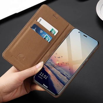 Ægte Læder taske Til Samsung Galaxy S6 S7 S8 S9 S10 5G S10e S20 Kant Plus Aktiv Ultra Lite Flip Wallet-Phone Cover