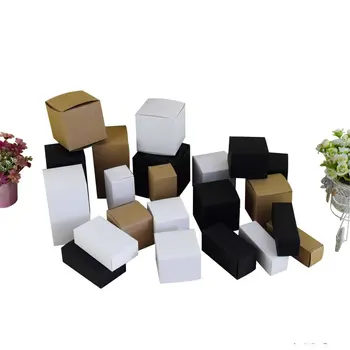 50stk/masse Naturlige Kraftpapir Max Cube Tuck Top gaveæske Ægteskab Emballage Cajas Kosmetiske Jar Emballage festartikler