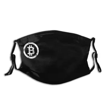 Genanvendelige Bitcoin Munden ansigtsmaske Crypto Erhvervsdrivende Vintage BTC-Nørd Anti Tåge, Støv Beskyttelse Åndedrætsværn Dæmpe Maske med Filtre