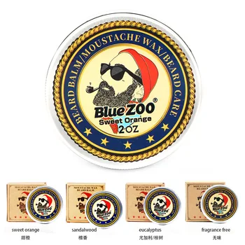 Blå Zoo naturlige organiske skæg balsam creme til herre facial hår fugtgivende og udglatter ansigtet hårvækst BZ021