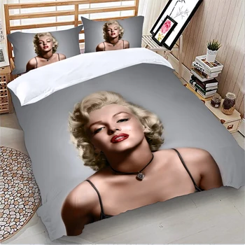 Sexede Marilyn Monroe Strøelse sæt Duvet Cover Sæt sengelinned Dobbelt queen-king size sengetøj