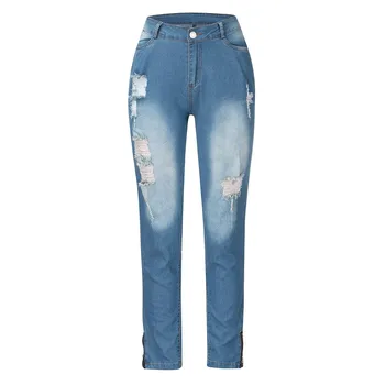 Høj Talje Tynde revet huller jeans 2019 Nye Plus Size Blyant Bukser Hot salg jeans til Kvinder Strække Slank Kalv Stretch Jeans