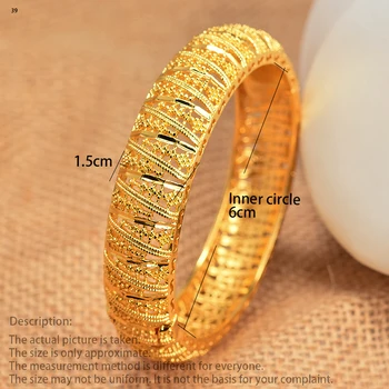 Annayoyo 4Pieces 24k Guld Farve armbånd til kvinder guld armbånd bryllup Brude smykker joias ouro Fabrik Vint