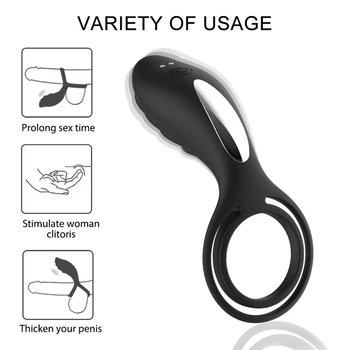 Penis Ring med Vibrator Forsinke Ejakulation Ring på Cock Dobbelt Penetration G Spot Vibrator Sex Legetøj til Mænd, Sex Trusk Sex Shop.