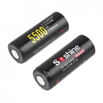 2stk/masse 3,7 V 5500mAh 26650 Batteri Li-ion Lithium 26650 Genopladeligt Batteri med Beskyttet PCB til LED Lommelygte Forlygte