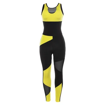 GXQIL Sport Overalls 2020 Buksedragt til Yoga, Fitness-Dry Fit Kvinder, Sportstøj Fitness Tøj Træning Tøj, Træningsdragt, Gule Bær