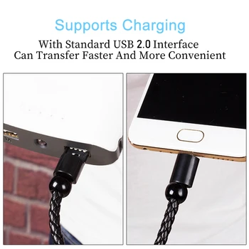 Mini Micro USB Type C Kabel-Bærbare Læder Armbånd Perler Oplader Kabel Til iPhone XR Samsung S20 Android Telefon Opladning Wire